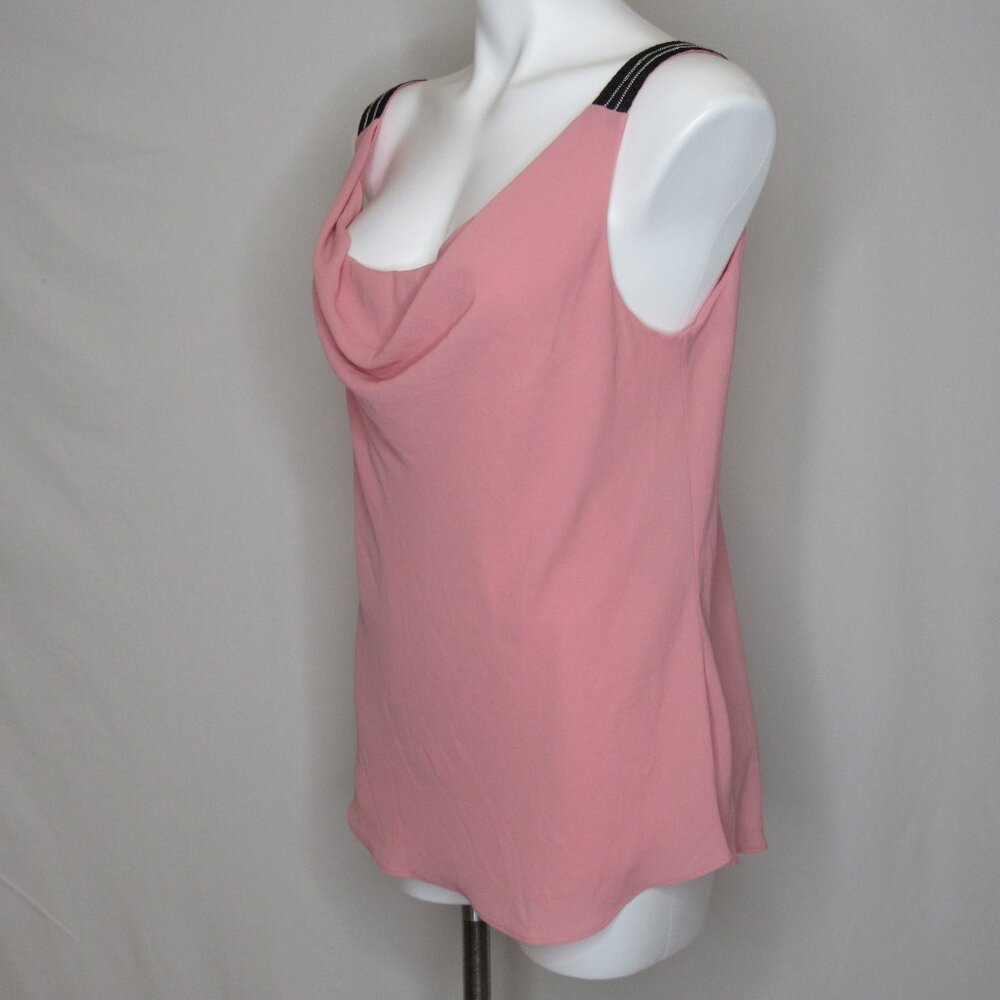 White House Black Market Pink Cowl Neck Sleeveless Blouse Tank Top Women's L - Picture 2 of 8